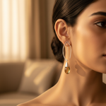 将图像加载到图库查看器中, 925纯银黄水晶水滴耳环(女士款)| 宝石首饰