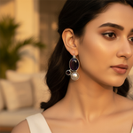 将图像加载到图库查看器中, 925纯银紫龙晶珍珠水滴耳环(女士款)| 垂坠式首饰