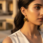Load image into Gallery viewer, Gold Tiger Eye Earrings | Oval Gemstone Dangle Earrings for Women
