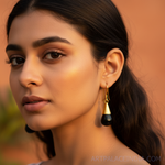 Load image into Gallery viewer, Gold Teardrop Black Onyx Drop Earrings for Women | Gift