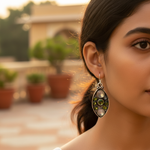 Load image into Gallery viewer, 925 Silver Moonstone & Peridot Earrings for Women | Dangle Jewelry