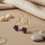 Load image into Gallery viewer, gold plating Amethyst Drop Earrings for Women | Gemstone Jewelry