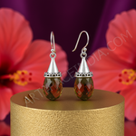 Load image into Gallery viewer, 925 Silver Olive Green Quartz Earrings for Women | Dangle Jewelry