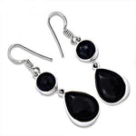 Load image into Gallery viewer, 925 Sterling Silver Black Onyx Dangle Earrings for Women