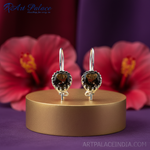 Load image into Gallery viewer, Pendientes de cuarzo ahumado en plata 925 para mujer | Joyería con piedras preciosas