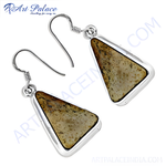 Load image into Gallery viewer, 925 sterling silver dangle earrings featuring natural jasper stones in a geometric design.