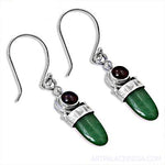 Load image into Gallery viewer, 925 Silver Green Stone Drop Earrings | Women's Jewelry Gift