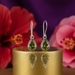 Load image into Gallery viewer, 925 Silver Peridot Teardrop Earrings for Women | Dangle Jewelry