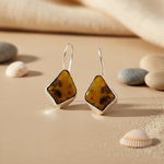 Load image into Gallery viewer, 925 Silver Amber Earrings | Natural Stone Dangle Earrings for Women