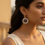 Load image into Gallery viewer, 925 Silver Garnet Flower Earrings for Women | Gemstone Jewelry