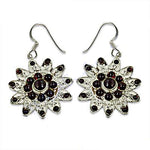 将图像加载到图库查看器中, 925 Silver Garnet Flower Earrings for Women | Gemstone Jewelry