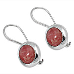 Load image into Gallery viewer, Silver Pink Gemstone Earrings for Women | Dangle Jewelry