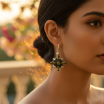 Load image into Gallery viewer, 925 Silver Peridot Flower Earrings | Women's Daily Wear