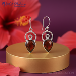 Load image into Gallery viewer, Pendientes de granate en plata 925 | Pendientes con piedras preciosas en forma de lágrima para mujer