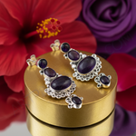 Load image into Gallery viewer, 925 Silver Purple Gemstone Drop Earrings for Women | Gift Jewelry