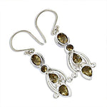 Load image into Gallery viewer, 925 Silver Citrine Drop Earrings for Women | Gemstone Jewelry