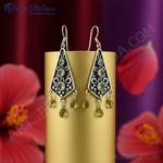 Load image into Gallery viewer, 925 Silver Peridot Dangle Earrings for Women | Gemstone Jewelry