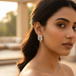 Load image into Gallery viewer, 925 Silver Moonstone Square Drop Earrings for Women | Gift