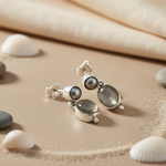 将图像加载到图库查看器中, 925 Silver Pearl & Moonstone Drop Earrings for Women
