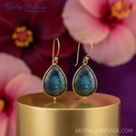 Load image into Gallery viewer, Gold Labradorite Teardrop Earrings for Women | Gemstone Jewelry