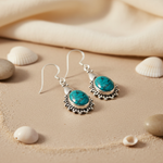 Load image into Gallery viewer, 925 Sterling Silver Turquoise Earrings for Women | Dangle Jewelry