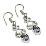 Load image into Gallery viewer, 925 Silver Amethyst Drop Earrings for Women | Gemstone Jewelry