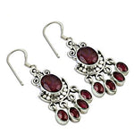 Load image into Gallery viewer, 925 Silver Ruby Dangle Earrings for Women | Gemstone Jewelry