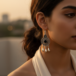 Load image into Gallery viewer, 925 Silver Black Onyx Dangle Earrings | Women's Jewelry Gift