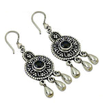 Load image into Gallery viewer, 925 Silver Black Onyx Dangle Earrings | Women's Jewelry Gift