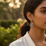 Load image into Gallery viewer, 925 Silver Flower Earrings with White Gemstones | For Women