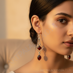 Load image into Gallery viewer, 925 Silver Carnelian Drop Earrings for Women | Gemstone Jewelry