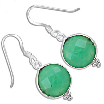 925 silver green gemstone earrings for women | dangle earrings