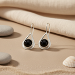 Load image into Gallery viewer, 925 Silver Black Onyx Drop Earrings for Women | Dangle Earrings
