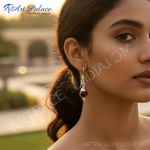 Load image into Gallery viewer, 925 Silver Garnet Drop Earrings for Women | Gemstone Jewelry