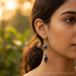 Load image into Gallery viewer, 925 Silver Amethyst Drop Earrings for Women | Dangle Earrings