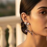 Load image into Gallery viewer, Pendientes de flor de amatista en plata 925 para mujer | Joyería floral