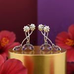 Load image into Gallery viewer, Pendientes de flor de amatista en plata 925 para mujer | Joyería floral