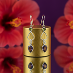 Load image into Gallery viewer, 925 Silver Peridot & Amethyst Drop Earrings for Women | Gift