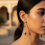 Load image into Gallery viewer, 925 Silver Peridot & Amethyst Drop Earrings for Women | Gift