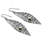 Load image into Gallery viewer, 925 Silver Leaf Earrings with Garnet Gemstone | For Women