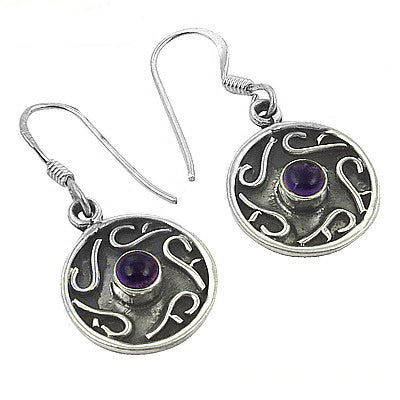 925 silver amethyst drop earrings for women | dangle jewelry