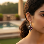 Load image into Gallery viewer, 925 Silver Garnet Earrings for Women | Dangle Jewelry Gift