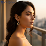 将图像加载到图库查看器中, 925纯银祖母绿宝石耳环(女士款)| 垂坠耳环