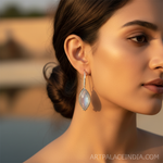 Load image into Gallery viewer, 925 Silver Moonstone Teardrop Earrings for Women | Dainty Jewelry