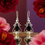 Load image into Gallery viewer, 925 Silver Black Onyx Dangle Earrings | Women's Elegant Jewelry