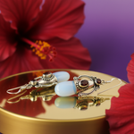 将图像加载到图库查看器中, 925纯银玉髓石榴石耳环(女士款)| 礼品首饰