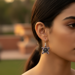 Load image into Gallery viewer, 925 Silver Amethyst Drop Earrings for Women | Floral Jewelry
