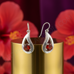 Load image into Gallery viewer, Silver Carnelian Teardrop Earrings for Women | Gemstone Jewelry
