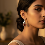 Load image into Gallery viewer, Silver Carnelian Teardrop Earrings for Women | Gemstone Jewelry