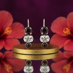 Load image into Gallery viewer, Silver Garnet & Crystal Earrings for Women | Dangle Jewelry